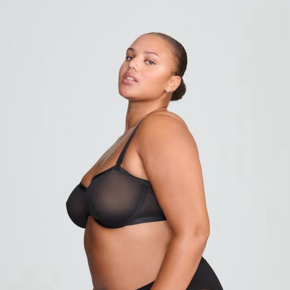 NWOT CUUP The Balconette-Mesh Bra Black - Picture 4 of 11